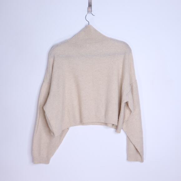 FREE PEOPLE So Low So High Cashmere Sweater Champagne Dolman Sleeve Women's XS - Picture 3 of 9